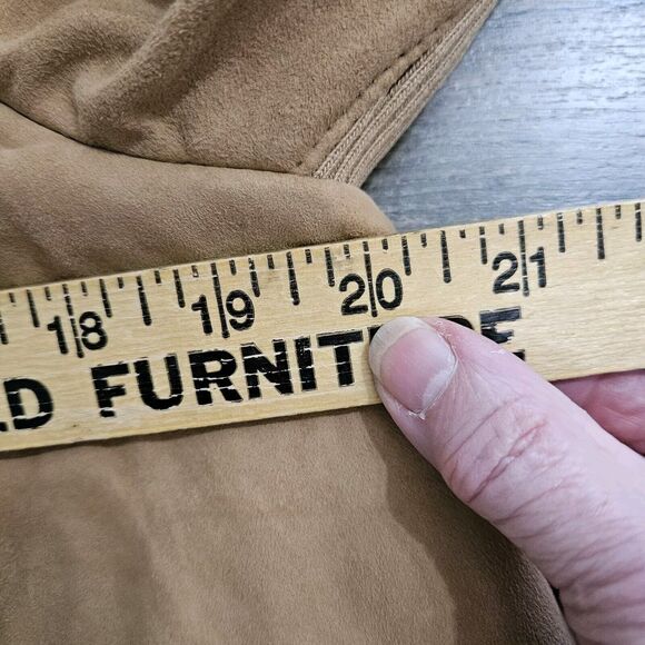 Juicy Couture Leather Knit Jacket Womens Medium Tan Camel Y2K Vintage Western - Picture 14 of 15